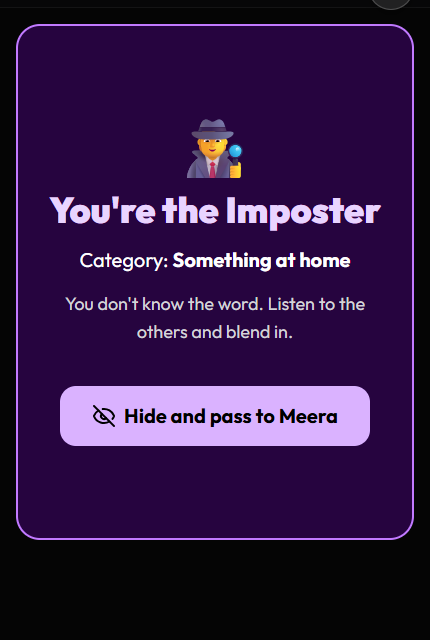 The Imposter's card