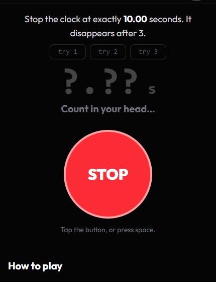 The clock has faded out: count in your head