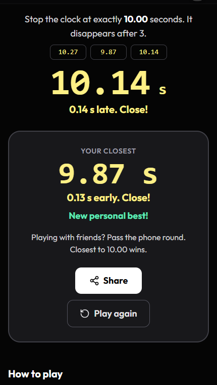 Three tries and the closest one